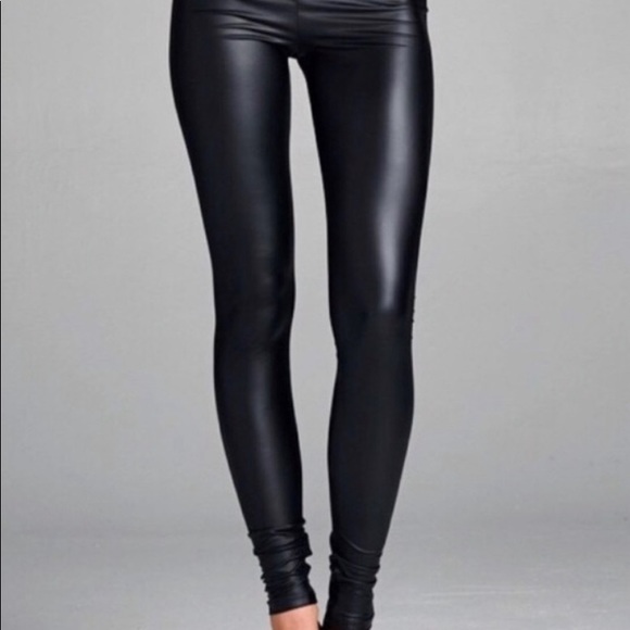 M Avail! High Waisted Vegan Leather Leggings - Picture 3 of 4